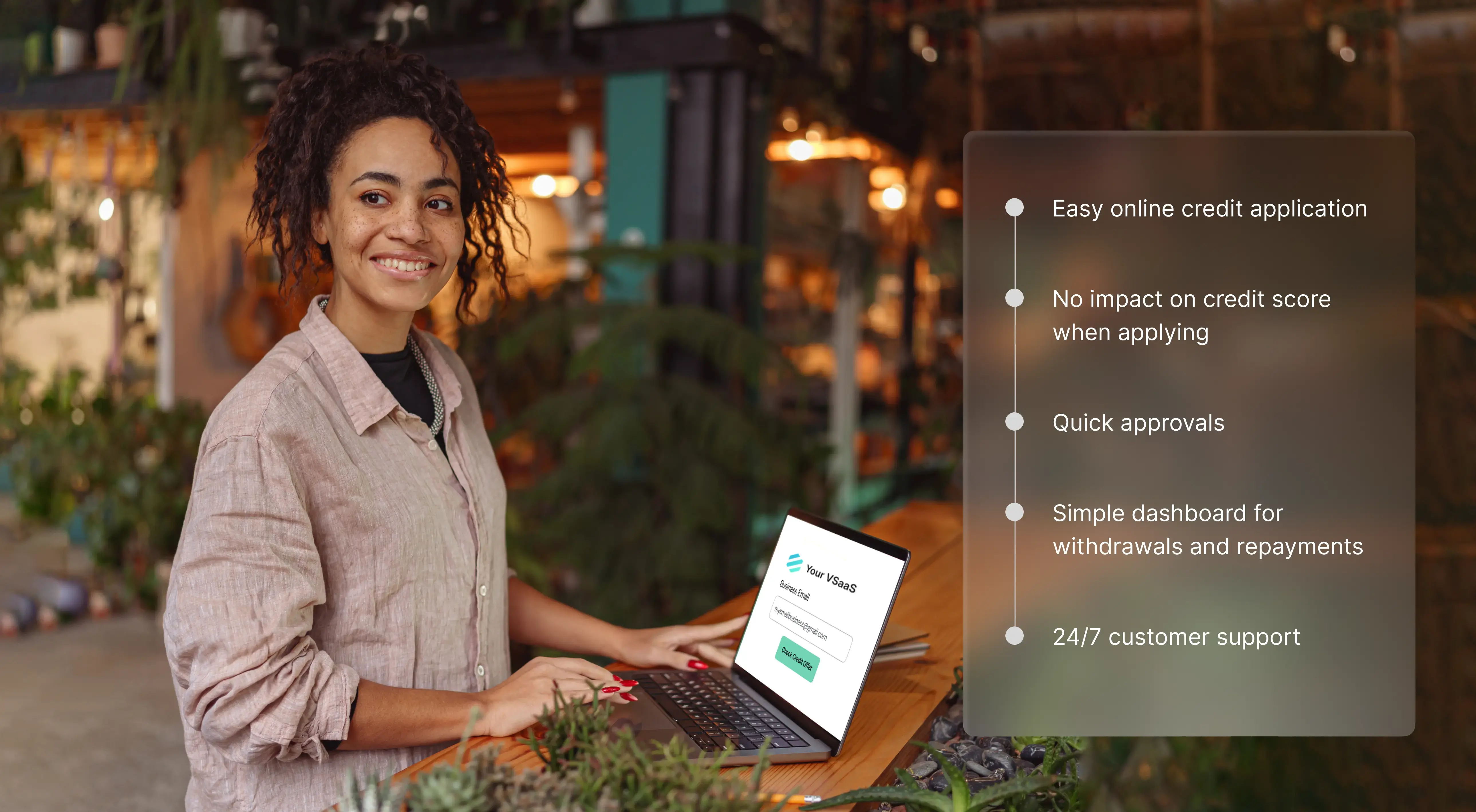 Mockups of credit product representing the fast and convenient credit experience for customers